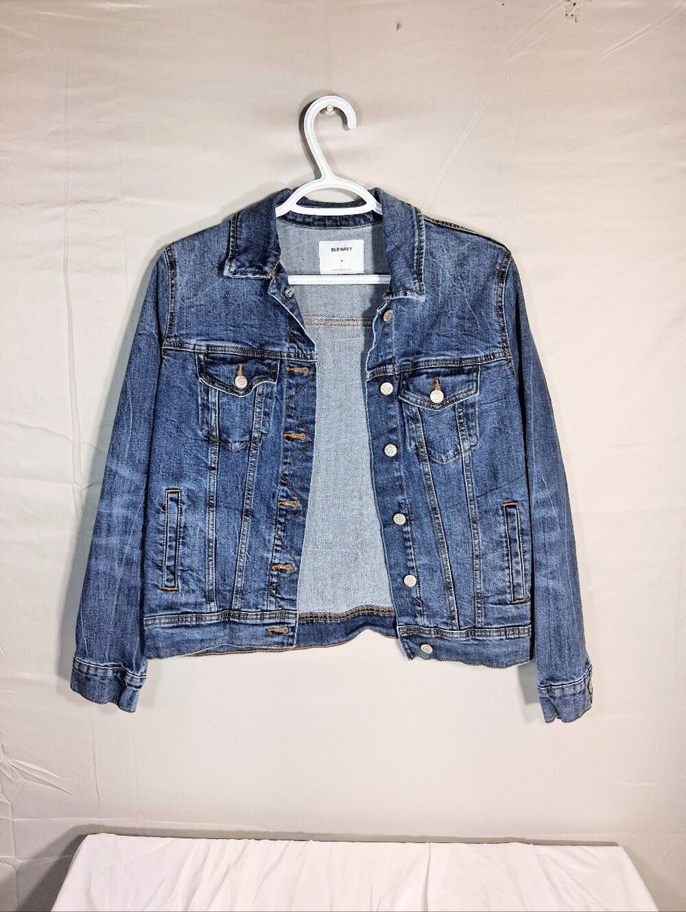 Women's Med. Old Navy Med. Dark Wash Denim Truckers Jacket